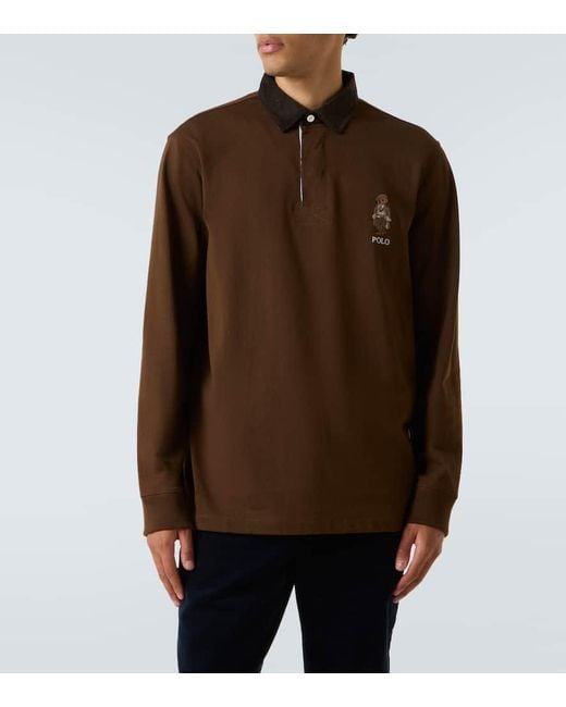 Polo Ralph Lauren Brown Polo Bear Cotton Polo Shirt for men