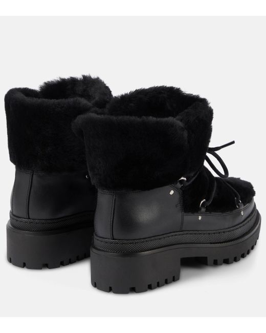 Yves Salomon Black Shearling Ankle Boots