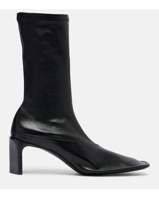 Jil Sander Black Trunk Leather Mid-Calf Boots