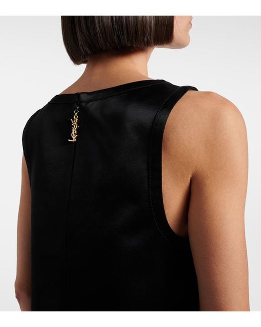 Saint Laurent Black Satin Minidress