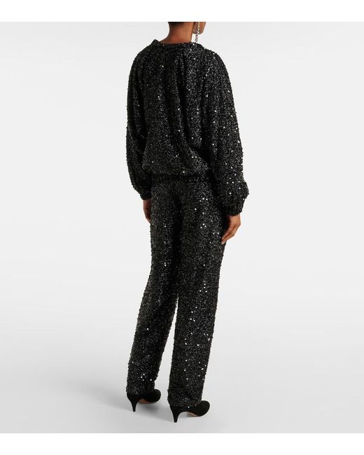 Isabel Marant Black Dabia Sequined Top