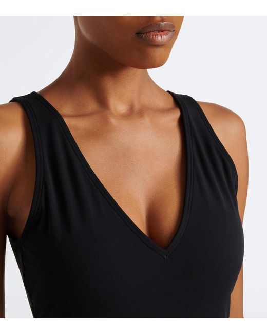 Tory Burch Black Double T Belted Swimsuit