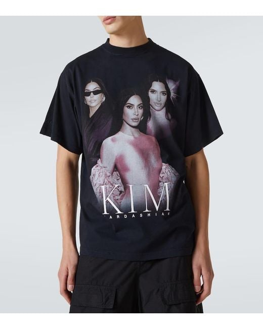 Balenciaga T-Shirt Kim K Aus Baumwoll-Jersey in Black für Herren