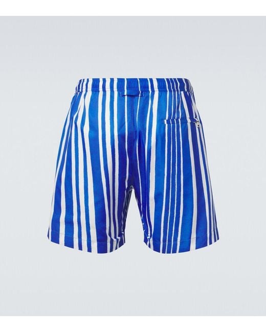 Orlebar Brown Blue Bulldog Striped Swim Trunks for men