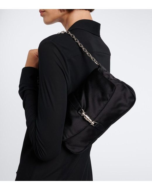 Gucci Black Aperitivo Medium Satin Shoulder Bag
