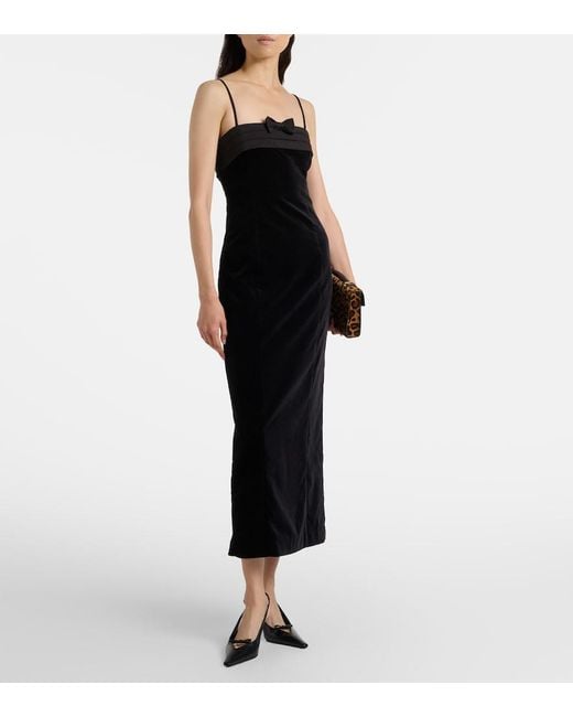 Posse Black Quincy Cotton Velvet Cocktail Dress