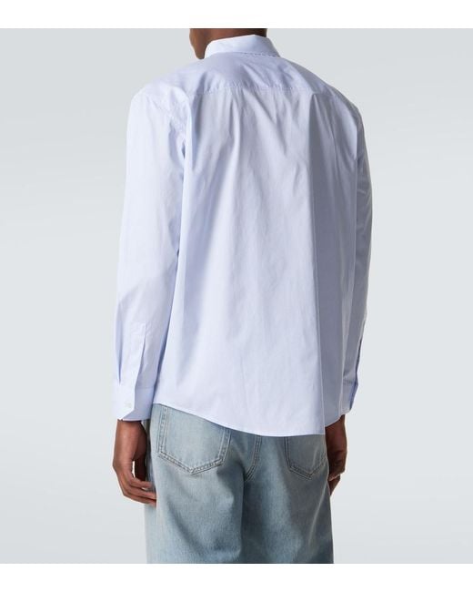 Saint Laurent White Striped Cotton Shirt for men