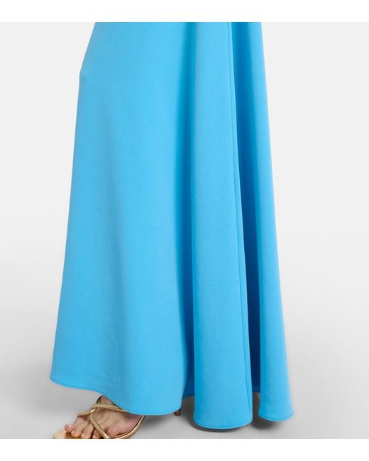 Roland Mouret Blue Floral-Applique Gown