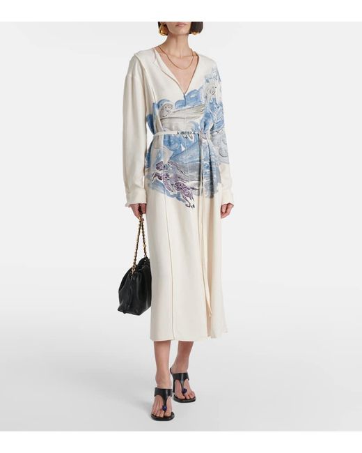 Altuzarra Blue Poppy Printed Silk Midi Dress