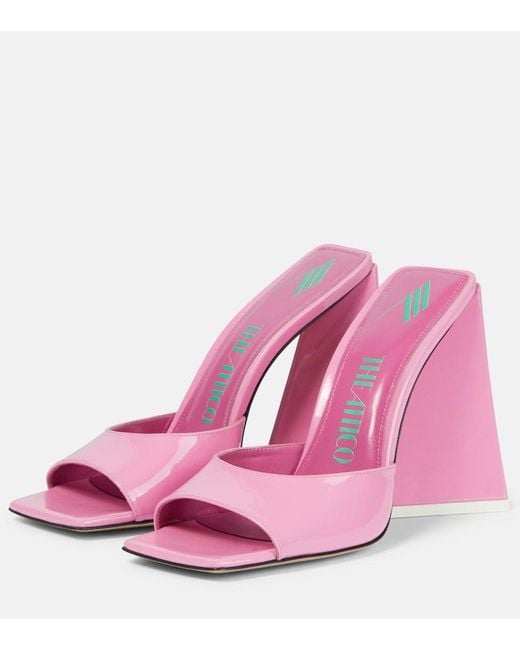 The Attico Pink Devon Patent Leather Mules