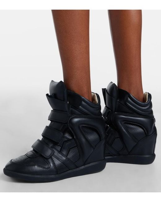 Isabel Marant Black Bekett Leather Sneakers