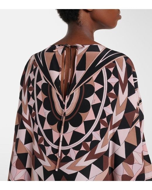 Emilio Pucci Pink Manuba Silk Crepe De Chine Kaftan