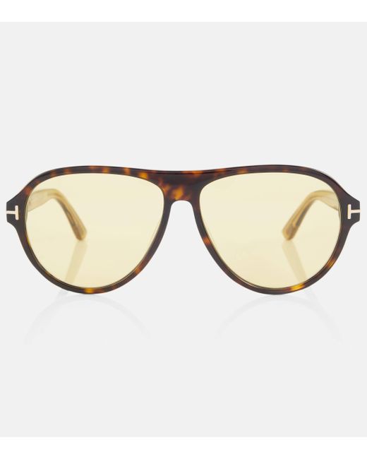 Tom Ford Brown Quincy Aviator Sunglasses