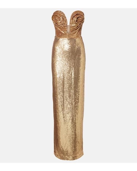 Carolina Herrera Metallic Sequined Gown