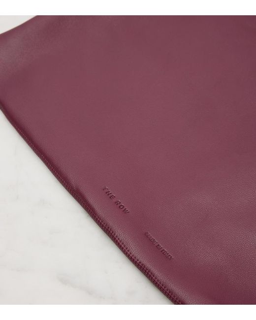 The Row Purple Bindle Small Leather Tote Bag