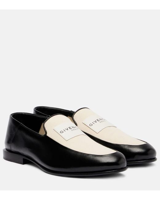 Givenchy Black Loafers Label Aus Leder Und Canvas