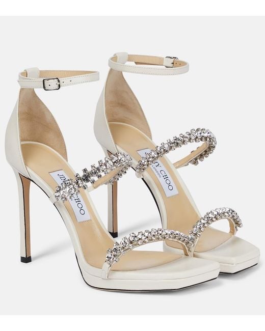 Jimmy Choo Metallic Bing 105 Crystal-Embellished Sandals
