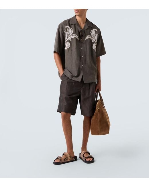 Commas Green Embroidered Shirt for men
