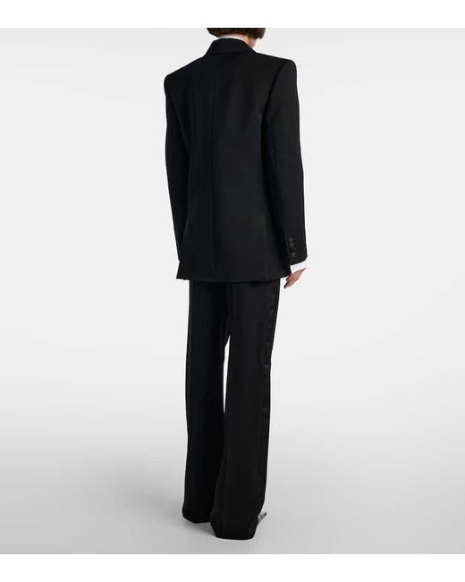 Saint Laurent Black Satin-Trimmed Wool Tuxedo Jacket