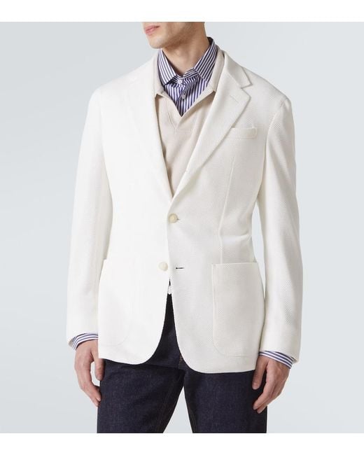Blazer De Pique De Algodon Dunhill de hombre de color White