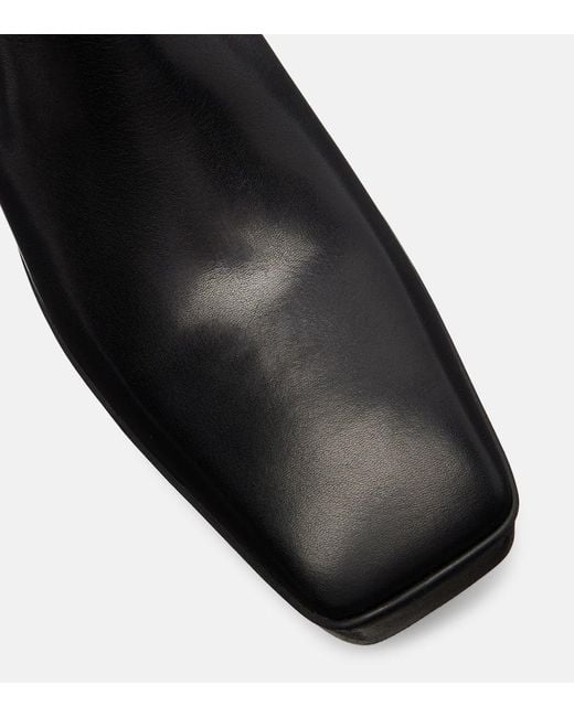 Rick Owens Black Beatle Leather Platform Ankle Boots