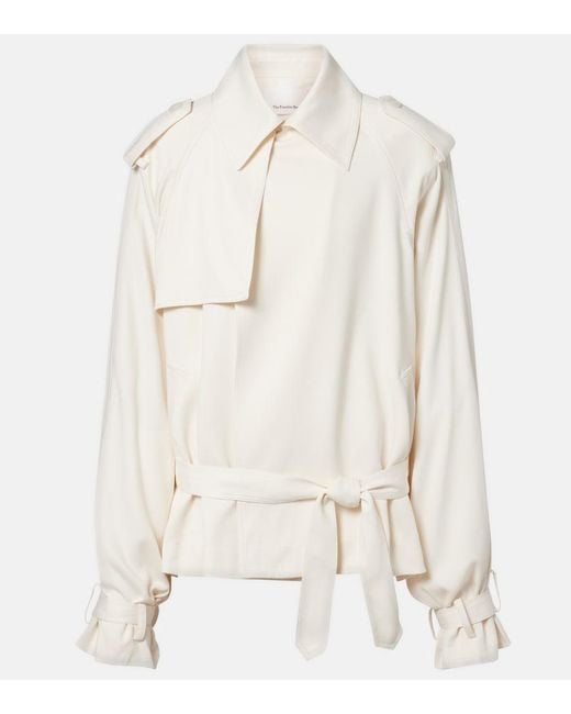 Frankie Shop Natural Elva Cropped Trench Coat