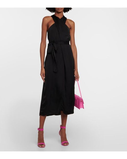 Velvet Black Stephanie Halterneck Midi Dress