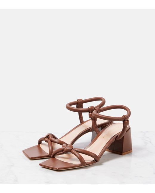 Gianvito Rossi Pink Juno 55 Leather Sandals