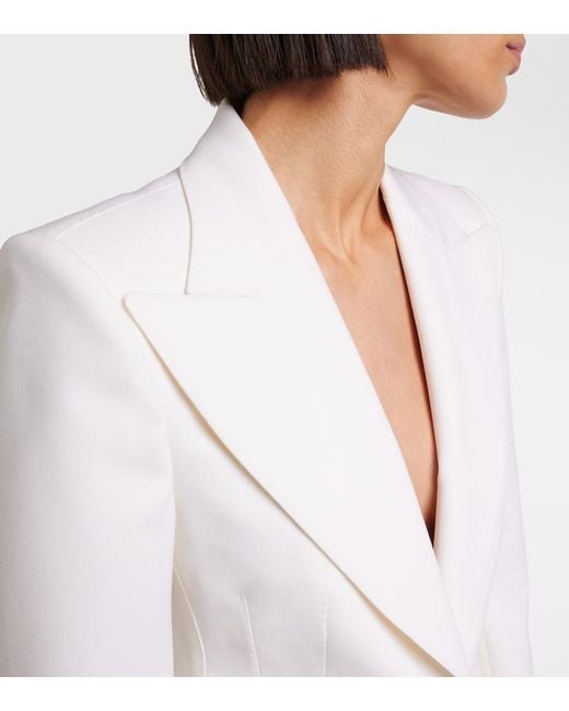 Dolce & Gabbana White Wool-Blend Blazer
