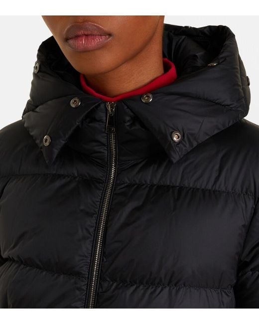 Moncler Black Boed Shearling-Trimmed Down Jacket