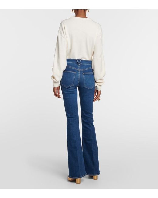 Veronica Beard Blue Beverly High-Rise Flared Jeans