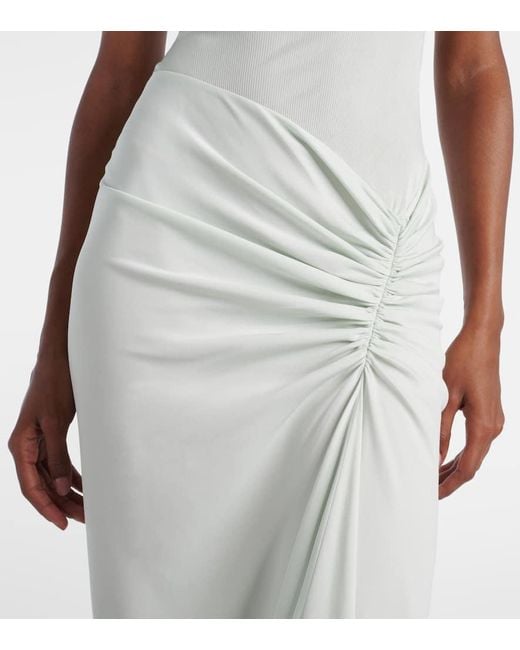 Christopher Esber White Fusion Ruched Gown