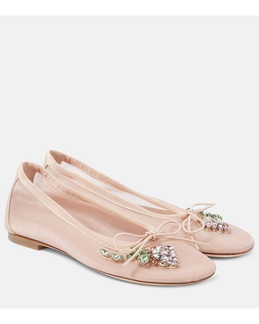 Simone Rocha Pink Ballerinas Mit Kristallen