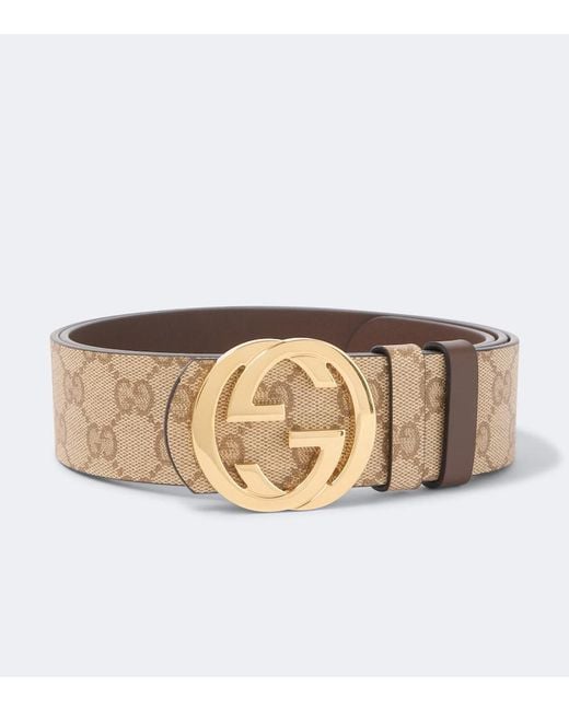 Gucci Natural Gg Canvas Reversible Belt for men