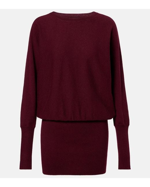 Jardin Des Orangers Red Wool And Cashmere Sweater Dress