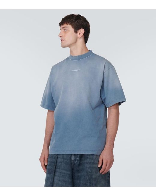 T-shirt con stampa di Balenciaga in Blue da Uomo