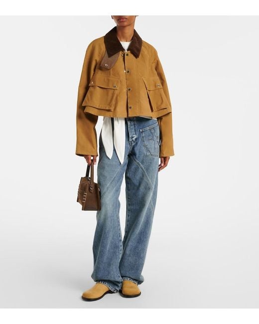 J.W. Anderson Brown Corduroy-Trimmed Cropped Cotton Jacket