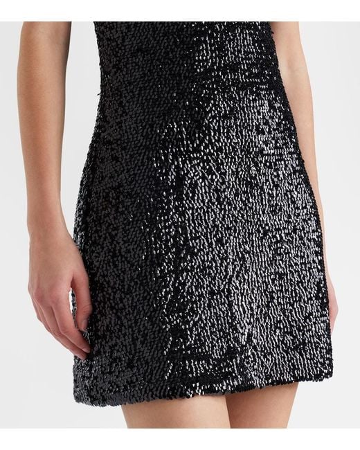 Jonathan Simkhai Black Isla Sequined Halterneck Minidress