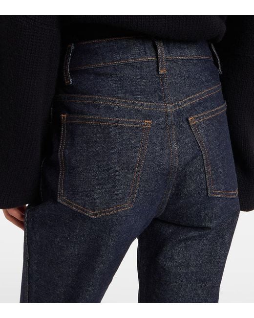 Khaite Blue Danielle High-Rise Straight Jeans