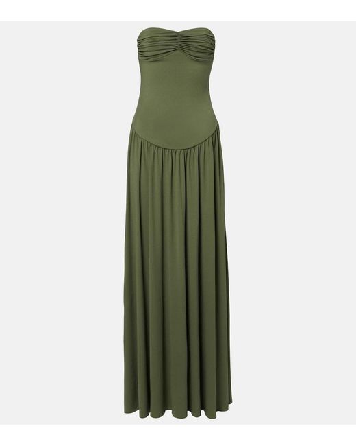 Bananhot Green Erin Gathered Maxi Dress