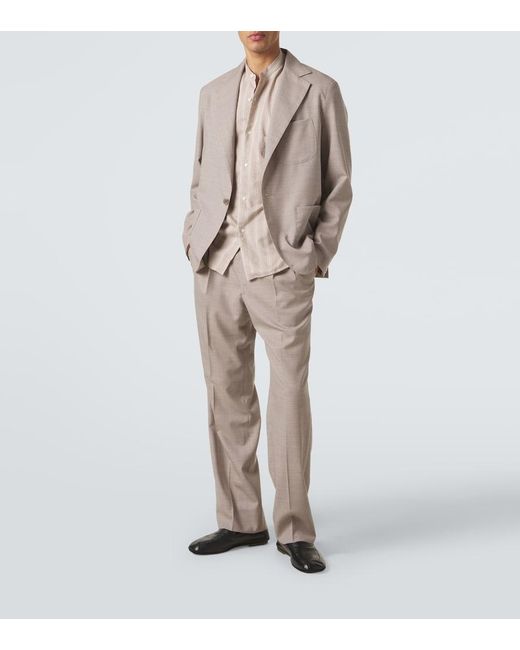 STÒFFA Natural Striped Cotton And Silk Shirt for men