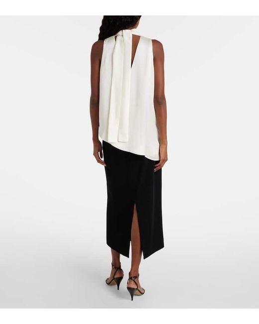 Top En Satin Rohe en coloris White