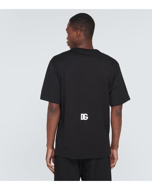 Camiseta de jersey de algodon con logo Dolce & Gabbana de hombre de color Black