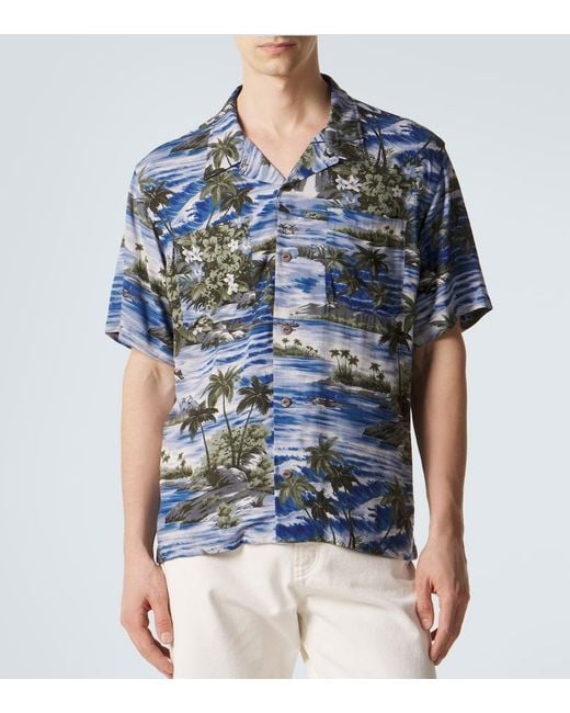 RRL Blue Printed Shirt for men