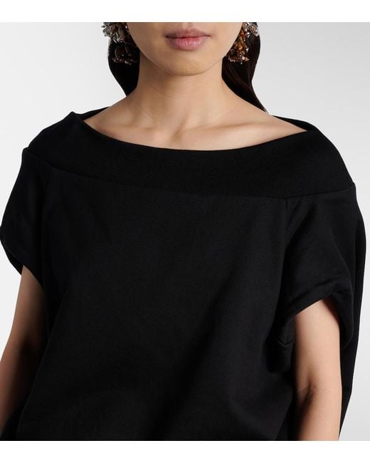 Dries Van Noten Black Cocoon Cotton Jersey Sweatshirt