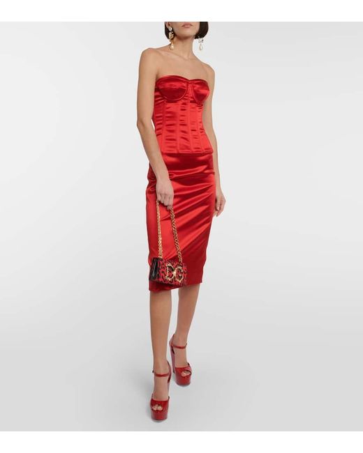 Dolce & Gabbana Red Logo Patent Platform Wedge Sandal