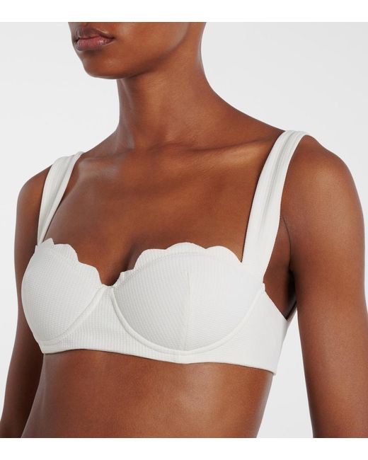 Marysia Swim White North Scalloped Bikini Top
