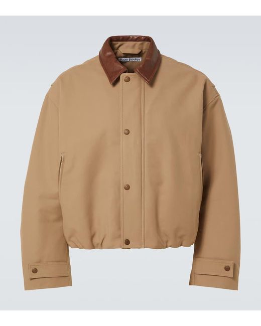 Acne Brown Cotton Twill Blouson for men