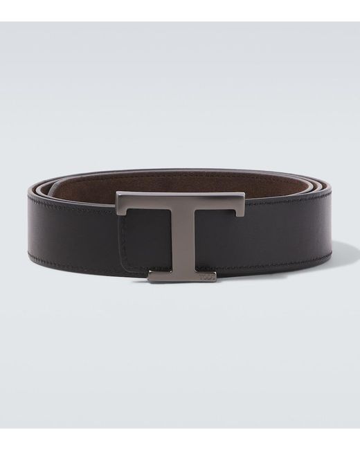 Tod's Brown T Timeless Leather Belt for men
