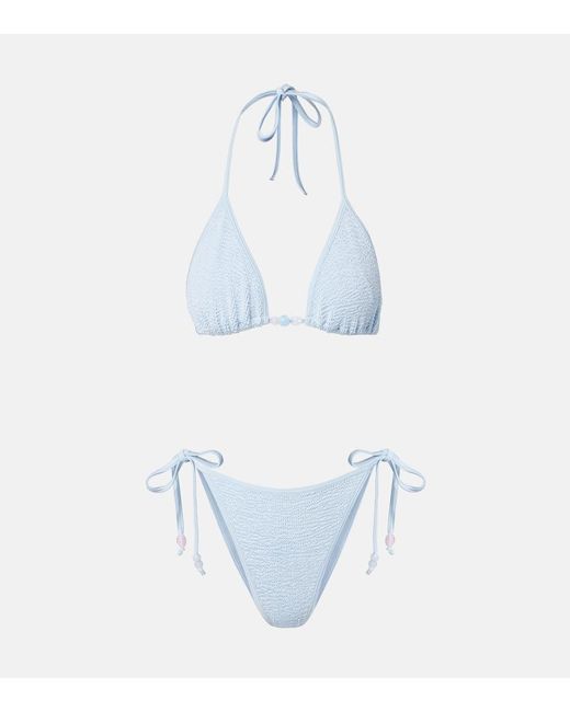 Hunza G Blue Gina Embellished Bikini